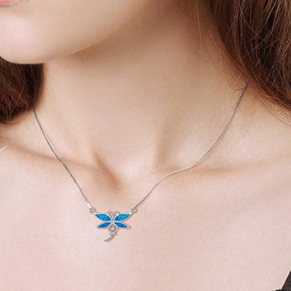 NEW Make A Wish DragonFly Opal Necklace - Picture 6 of 10